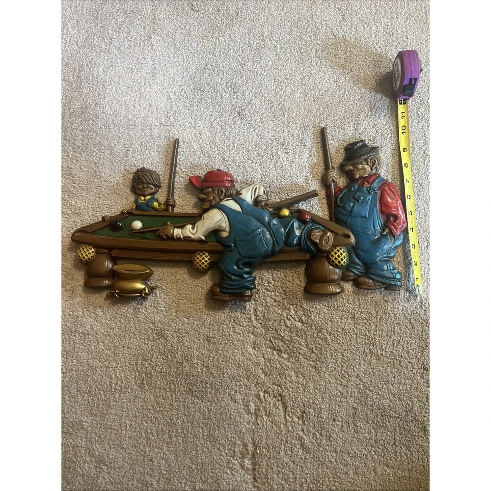 Vge 1971 SEXTON Wall Art Hanging Number 792 Man Shooting Pool Cast Iron Metal